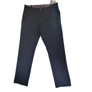 Michael Brandon Mens‎ Easy Fit Flat Front Pants 32x30 Black Casual